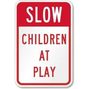  Slow, Children at Play (red) Diamond Grade Sign, 18 x 12 