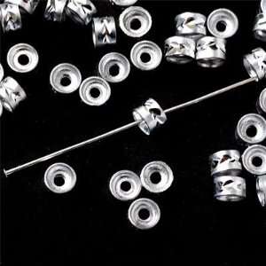  6mm Fancy Aluminum Rondelle Beads Arts, Crafts & Sewing
