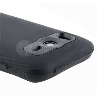 Black Double Layer Hard Skin Case Cover For HTC Desire HD/Inspire 4G 