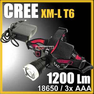 1200 Lumens CREE XM L T6 LED H06a Rechargeable Headlamp Headlight 3x 