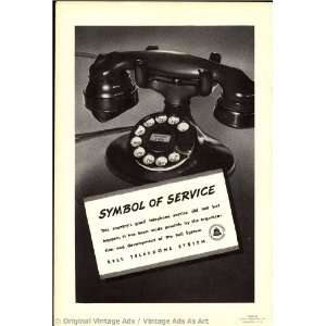  1937 Bell Telephone symbol of service Vintage Ad