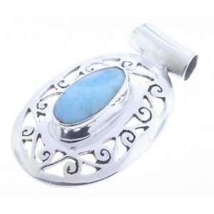  925 Sterling Silver LARIMAR Pendant, 1.63, 8.68g Jewelry