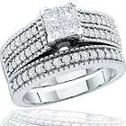 Princess Diamond Round Engagement Ring Wedding Band Bri