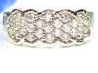 DIAMONIQUE PAVE STERLING SILVER 7MM 18K CLAD RING 5.5, 