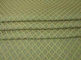 2YRDS LOT SPECIAL ITALIAN FABRIC DIAMOND GRID GREEN/ GOLD UPHOLSTERY 