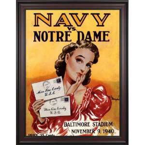  1940 Navy Midshipmen vs Notre Dame Fighting Irish 36 x 48 