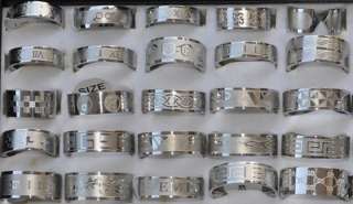 Wholesale 100 pcs stainless steel mix pattern rings/R 1344  