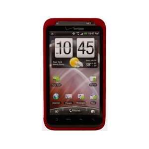  Rubberized Plastic Two Piece Phone Case Red For HTC 