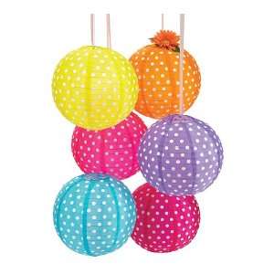  Polka Dot Decorative Lanterns Set of 6 Organza 12 D