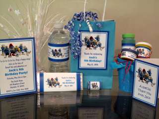 Smurfs Birthday Party PDF CD w/ Invitation Favor Water Candy Bubble 