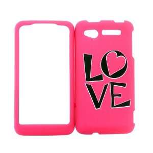 HTC MERGE PINK LOVE HARD PROTECTOR COVER CASE / SNAP ON PERFECT FIT 