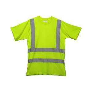Class Three Level 2 Lime Safety Mesh Shirt with Silver Stripes   3X 