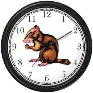  Chipmunk Animal Wall Clock by WatchBuddy Timepieces (Black 