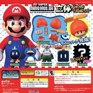 Bandai New Super Mario Bros Wii 3D Puzzle Figure x 6pcs  