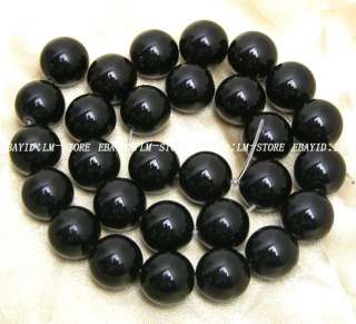 14mm Black Onyx Round Beads AAA 16  