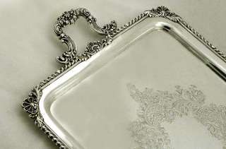 English Sterling Silver Shell & Scroll Tea Tray Alex Clark 1898 87oz 