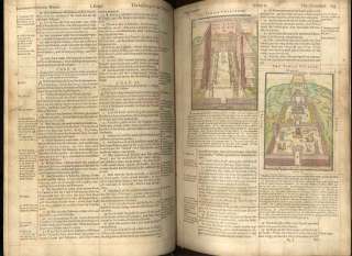 1601 Geneva Bible Leaf/Red Ruled/RARE/WOODCUTS/COMPLETE BOOK OF 1ST 