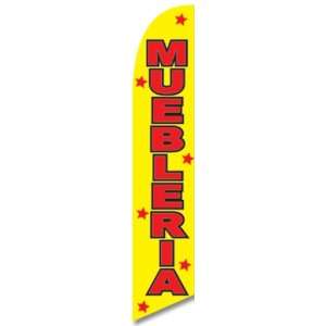  12ft x 2.5ft MUEBLERIA Feather Banner Flag Set   INCLUDES 15FT POLE 