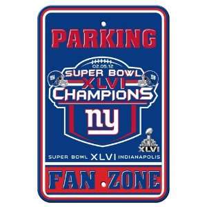   Super Bowl XLVI Champions 18 x 12 Parking Sign    Sports