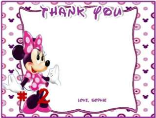 10 CUSTOM MINNIE MOUSE INVITATIONS OR THANK YOUS  