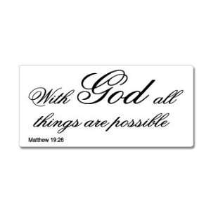  With God All Things Possible   Window Bumper Sticker 