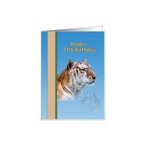  77th Birthday Card with Tiger Card Toys & Games