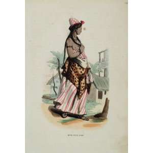  1845 Print Costume Folk Dress Arab Woman Girl Risque 