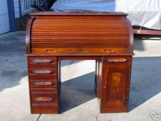Ca.1880 Walnut Victorian Eastlake 48 C Roll Top Desk  