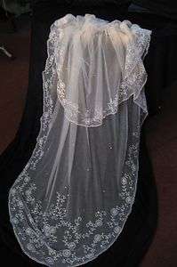 Antique Tambour Lace Wedding Veil ca.1800s  