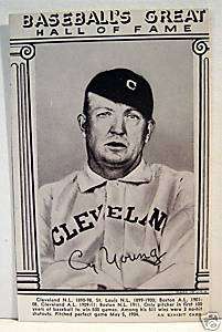 Cy Young Baseball Great Hall Of Fame Exhibit Card  