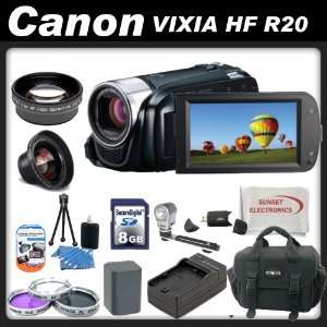  Canon Vixia Hf r20 Flash Memory Camcorder (Black) with SSE 