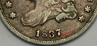 1837/7 Lg. 5C Capped Bust Half Dime EF++ A Super CHOICE Coin Neat 