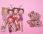 BETTY BOOP, AS THE SPICE GIRLS,UK GIRL POWER, 2 FABRIC CUT IRON ON 