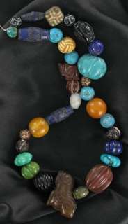 OF KIND ASSORTED STONE CARVED BEADS STRAND 19 #2~  