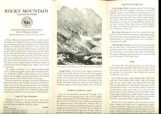 1949 ROCKY MOUNTAIN NATIONAL PARK MAP & Guide  Colorado  