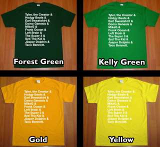 brand new ofwgkta names t shirt choose your color 15 colors and size s 