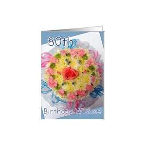  80th Birthday   Floral Cake Card Toys & Games