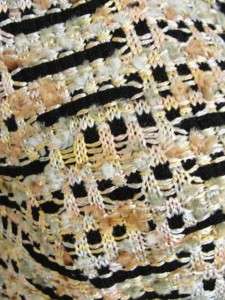 ST JOHN COUTURE Size 6 $1590 Multi Color Black Beige Gold Tweed Knit 
