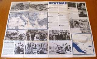 NEWSMAP WW II Poster 1943 The War Fronts Vol. 2 No. 22  