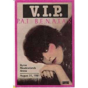  Pat Benatar Original Backstage Pass Meadowlands 1981