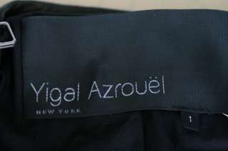 YIGAL AZROUEL Black Leather Zipper Motorcycle Jacket 1  