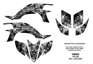 YAMAHA YFZ450 Atv Graphic Decal Kit Metal Zombie Skull  