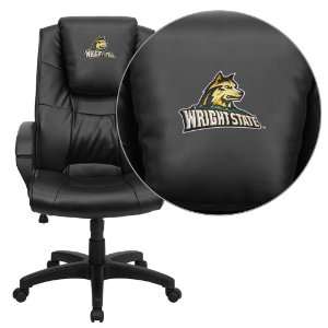  Wright State University Embroidered Black Leather 