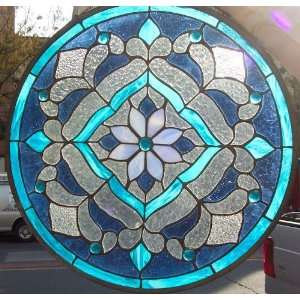   Stained Glass Window Panel 18 X 18 Round {9037 30}