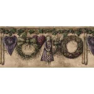  Angels and Wreaths Wall Border in Purple Angels and Wreaths 