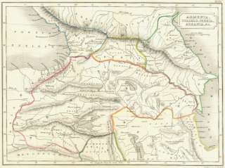 GEORGIA Armenia, Colchis, Iberia, Albania, 1847 map  