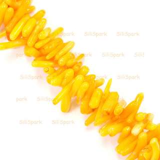 13mm Yellow Sea Coral Branch Gemstone Loose Bead  