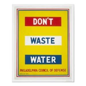  Dont Waste Water WPA Poster