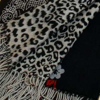   Womens soft warm 100% 4 ply Cashmere wool Floral Prints Shawl Wrap 228