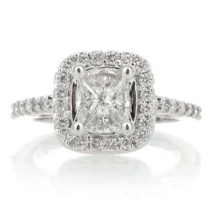    14k White Gold 2 Carat Diamond Engagement Ring WOW Jewelry